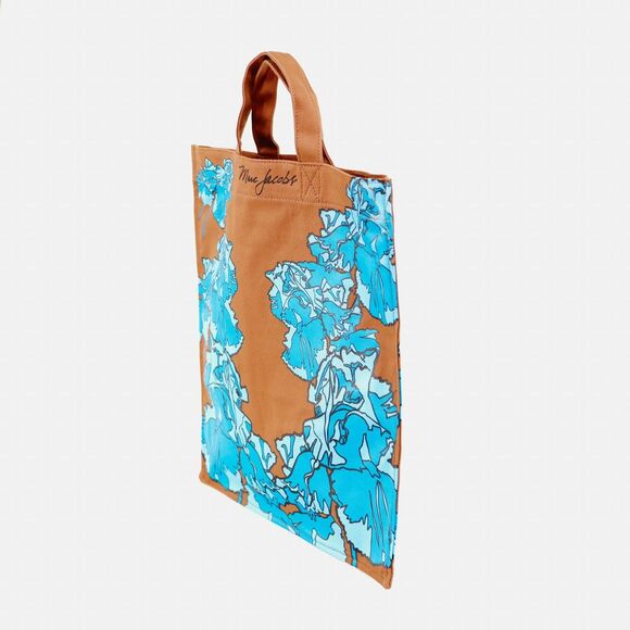 NWT Marc Jacobs Brown Blue Pansy Floral Crossbody Tote Bag - Picture 6 of 11